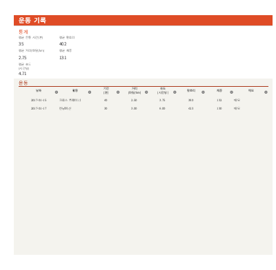 운동 기록 운동 기록